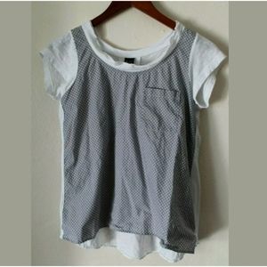 PHILO Italy Short Sleeve Hi Low Cotton Polka Dot T‎